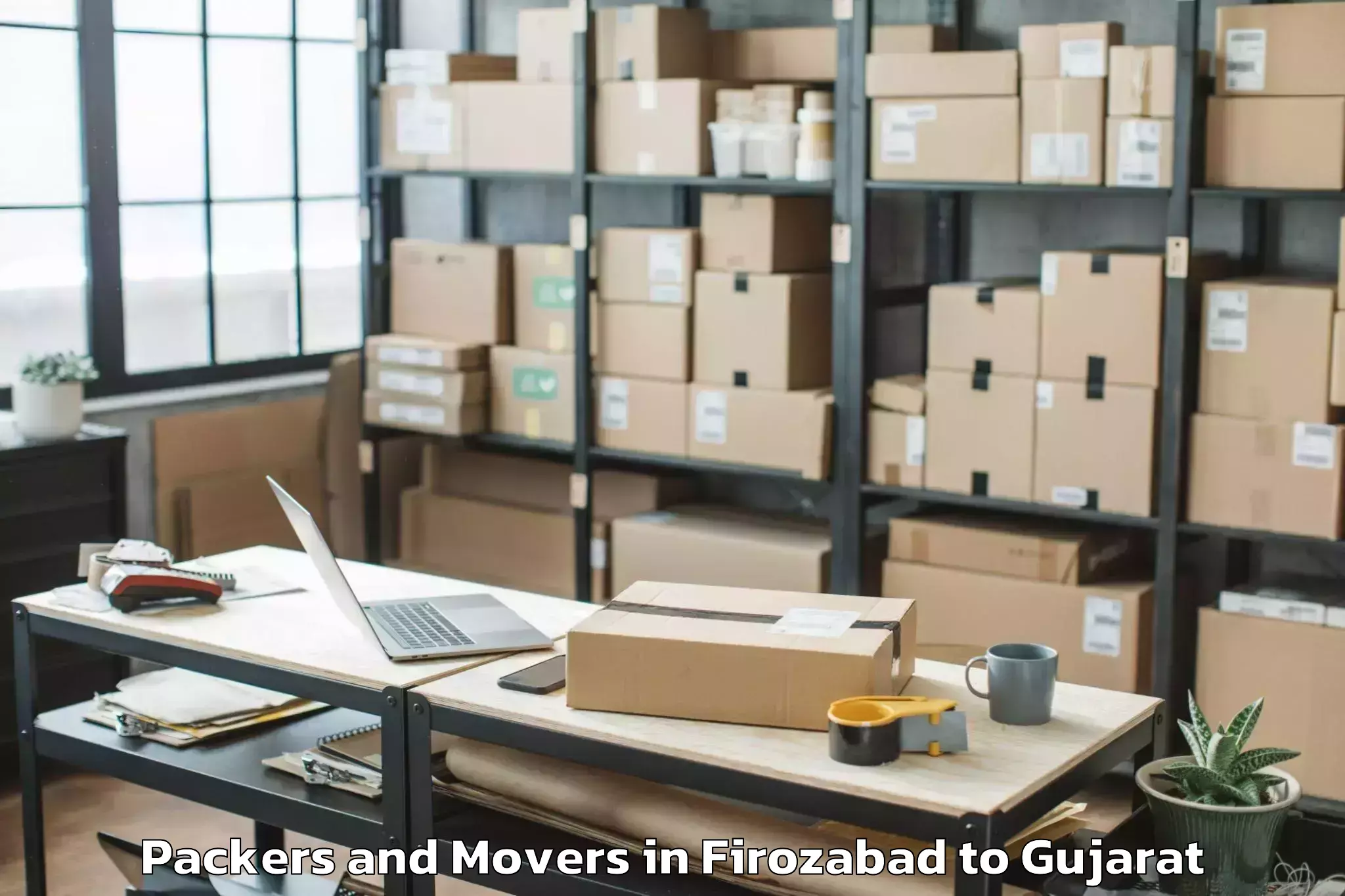 Book Firozabad to Halvad Packers And Movers Online